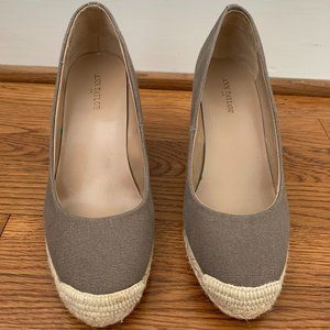 Ann Taylor wedge canvas espadrille heels Size 6.5